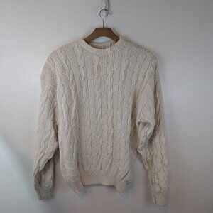 Vintage Cape Isle Knitters Men's Fisherman Pullover Crew Sweater, Sz XL